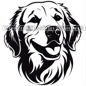 Fichier SVG tête Golden Retriever - Golden retriever Images vectorielles Clipart chien Image SVG pour logo