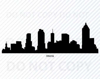 Atlanta Skyline SVG FilesCity skyline Clipart City silhouette Files Eps, Png ,Dxf Clip Art Cityscape Atlanta Georgia Svg Skyline