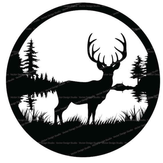 Deer Svg PNG Files Deer Hunting Logo Design Clipart Hunter Silhouette Vector Image Buck Cut File SVG for Shirts Transparent Background Etsy