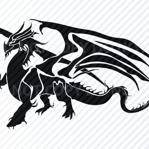 Dragon 3 Fantasy SVG Silhouette vector Images Clipart - Etsy