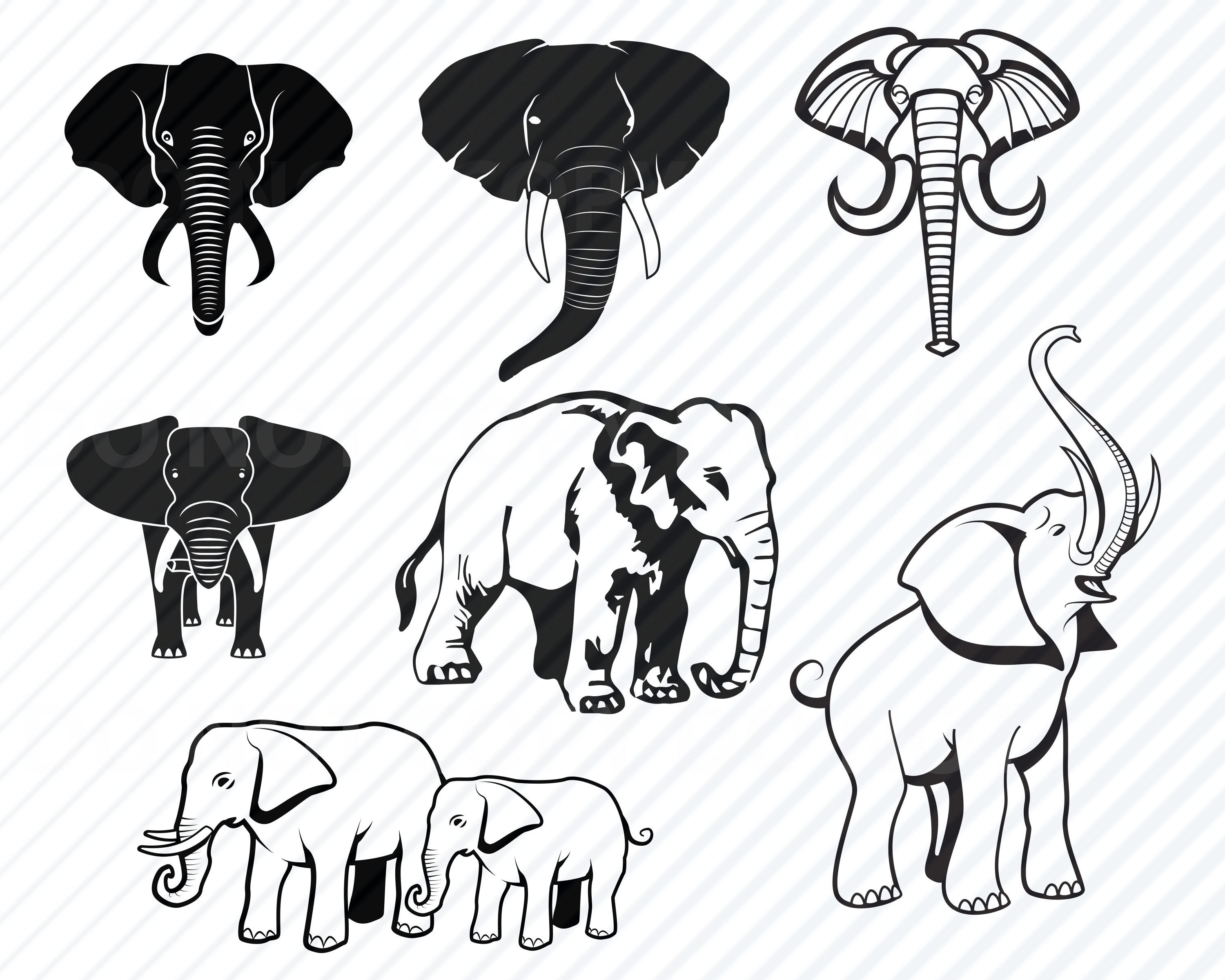 Elephant SVG Bundle Vector Images Clipart Africa SVG | Etsy