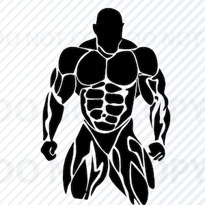 Muscle SVG Files - Vector Images Silhouette Clip Art - Body Building SVG Files  Eps, Muscle Png, dxf workout svg work out clipart