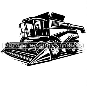 Combine Harvester Svg & PNG Files, Farmers Clipart Silhouette, Farming Vector Images, SVG For T shirt Design, agriculture Digital Download