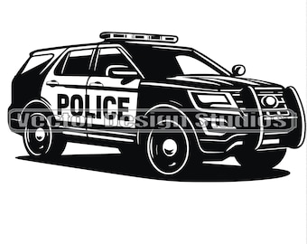 Police SUV Vector Image, K-9 Unit Clipart (Digital Download)