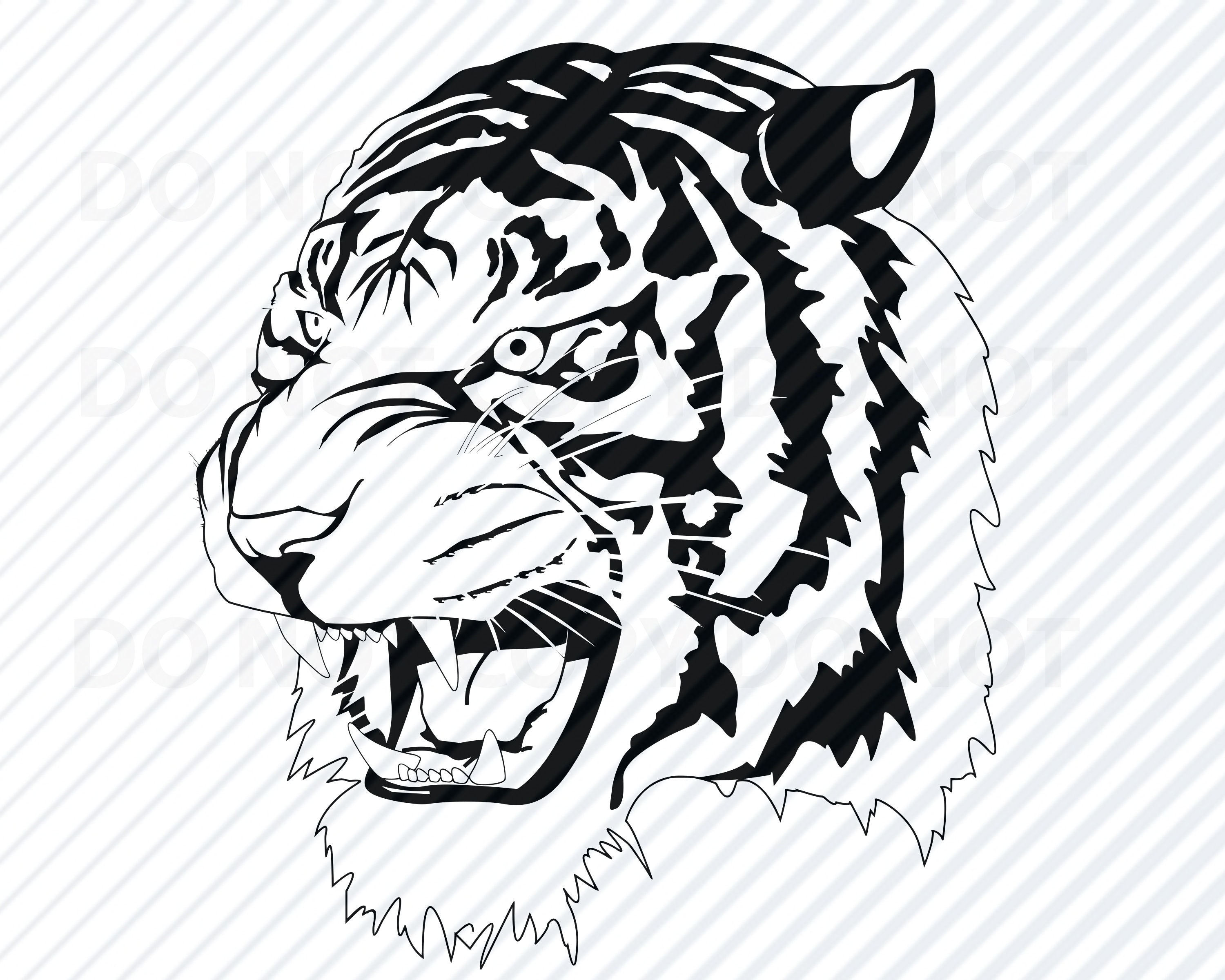 Black And White Tiger Clipart