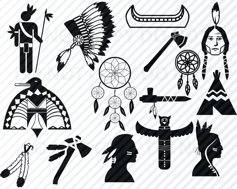 Download Native American Indian SVG Bundle Tribal Vector Images | Etsy
