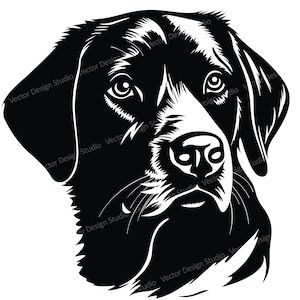 Labrador Retriever Head SVG File  - Lab Profile Vector Images Clipart Dog SVG Image for Logo