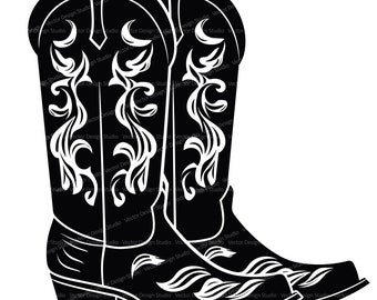 Cowboy boots Svg & PNG File Graphic, Western Vector Clipart, Illustration SVG For T shirt Design, Transparent Background print