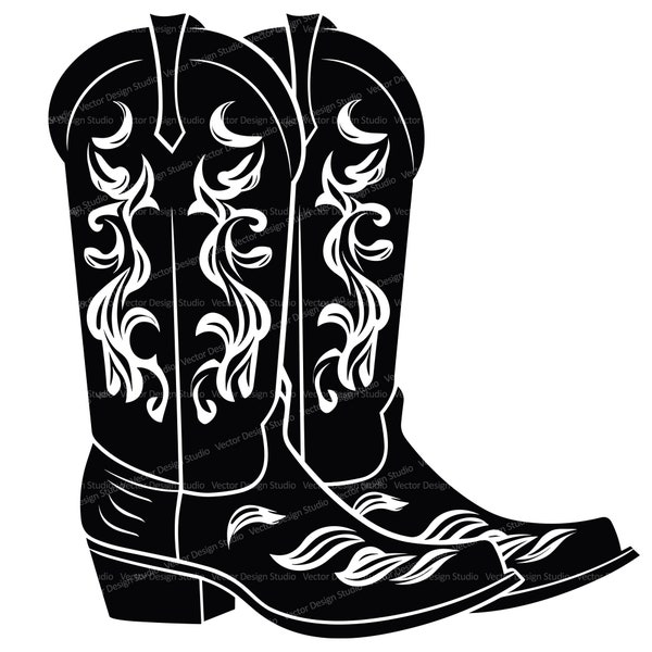 Cowboy Boots Clipart - Etsy