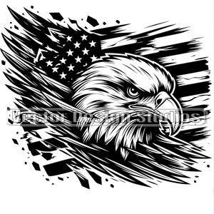 Eagle Head American Flag Svg & PNG Files, Patriotic Clipart Vector Image, 4th of July Eagle Shirt Design, American usa Flag Vector Graphic
