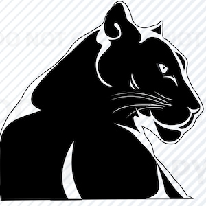Black Panther Head SVG Files - Black & white Vector Images - Panther Clip Art SVG Eps, Panther Png, dxf ClipArt Silhouette