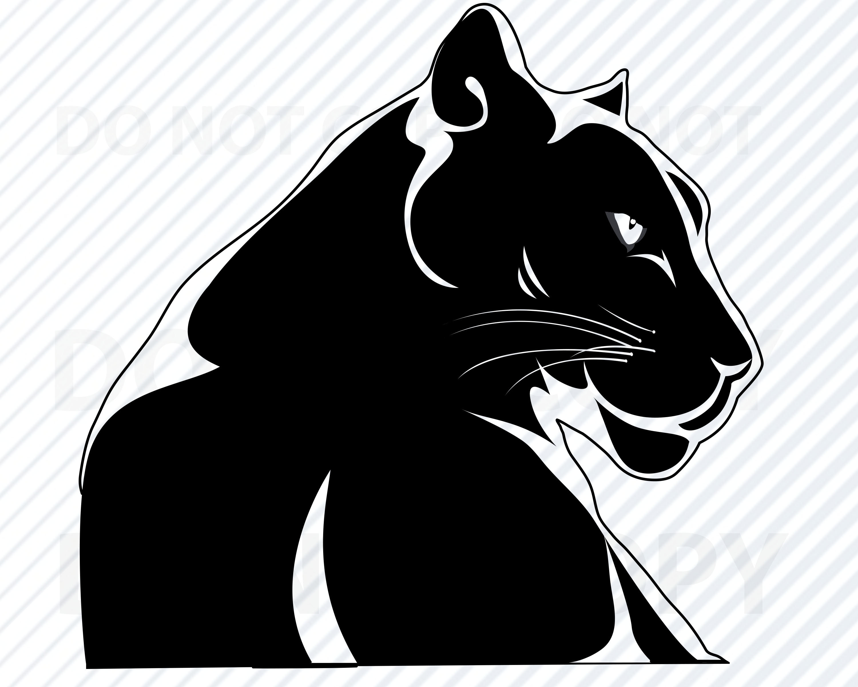 Black Panther Head SVG Files for Cricut Black & White Vector - Etsy India