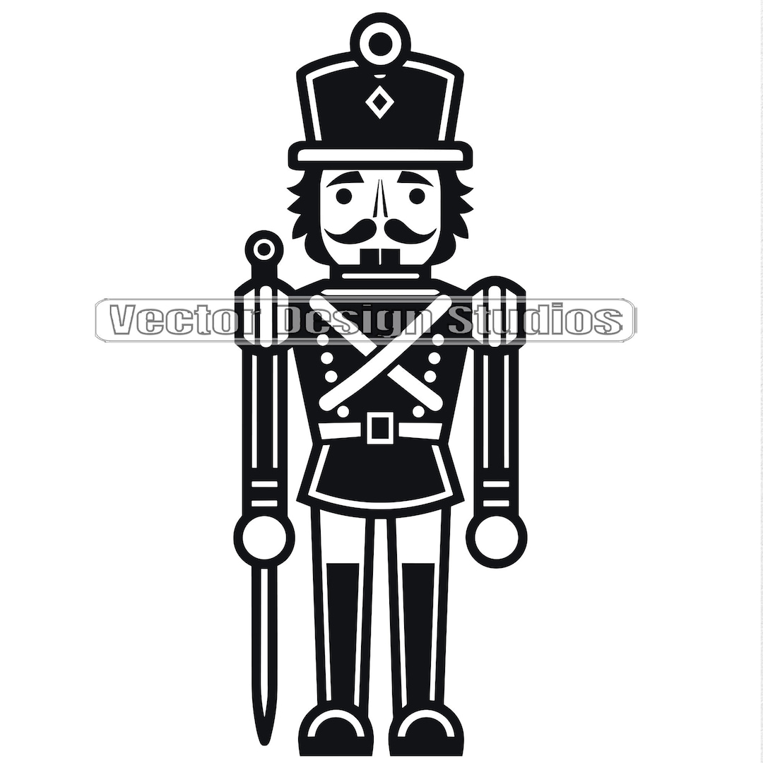 Nutcracker Toy Soldier Svg & PNG Files, Winter Christmas Clipart