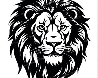 Lion Head SVG File, Lion Vector Images, Silhouette, Roaring Lion Face SVG Logo design, Leo svg ClipArt, Cut File, CNC file, Digital download