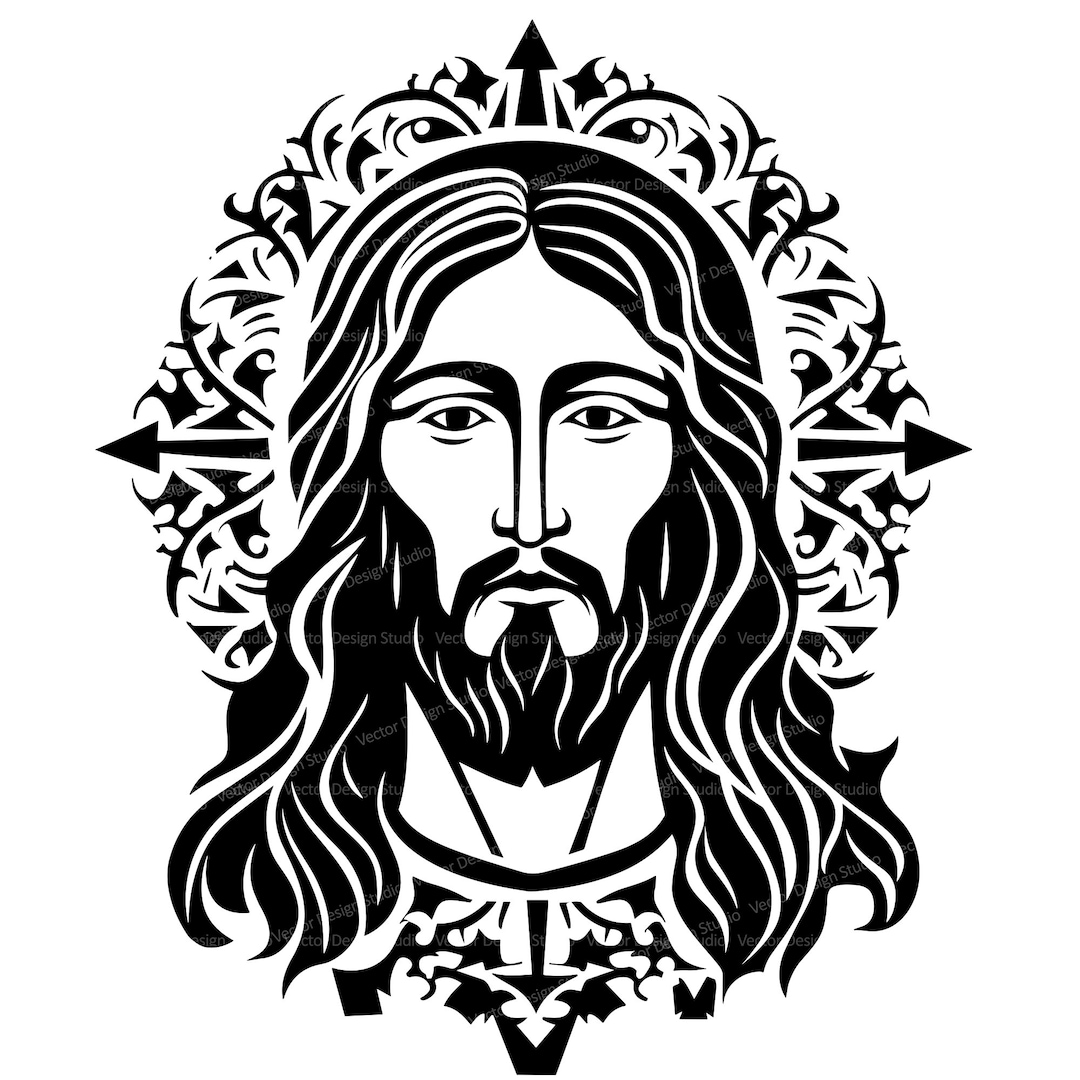 Jesus Face Svg & PNG Files Jesus Orthodox Icon Clipart - Etsy