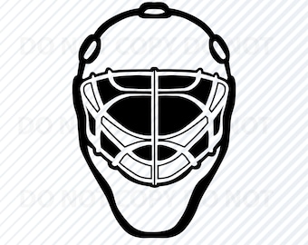 Máscara de portero de hockey SVG, clipart vectorial (archivos digitales)