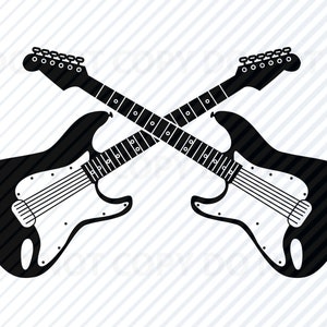 Elektrische Gitaar logo - Gitaar logo Vector Afbeeldingen Silhouet Clip Art Rock Muziek SVG Bestanden - Eps, Png Stencil Gitaren ClipArt