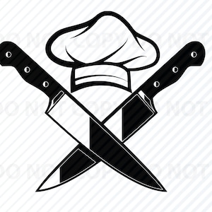 Chef Logo SVG Files- Chef Silhouette Clip Art - SVG - Eps, Png, dxf ClipArt Cooking Chef Hat svg vector image Faca de chef