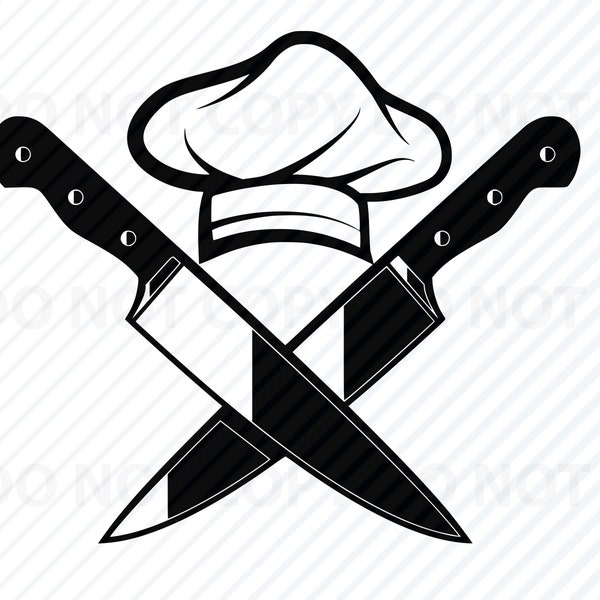 Chef Logo SVG Files- Chef Silhouette Clip Art - SVG - Eps, Png, dxf ClipArt Cooking Chef Hat svg vector image Chefs knife