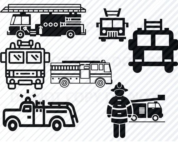 Download Fire Truck Svg Files For Cricut Bundle Fire Engine Vector Etsy