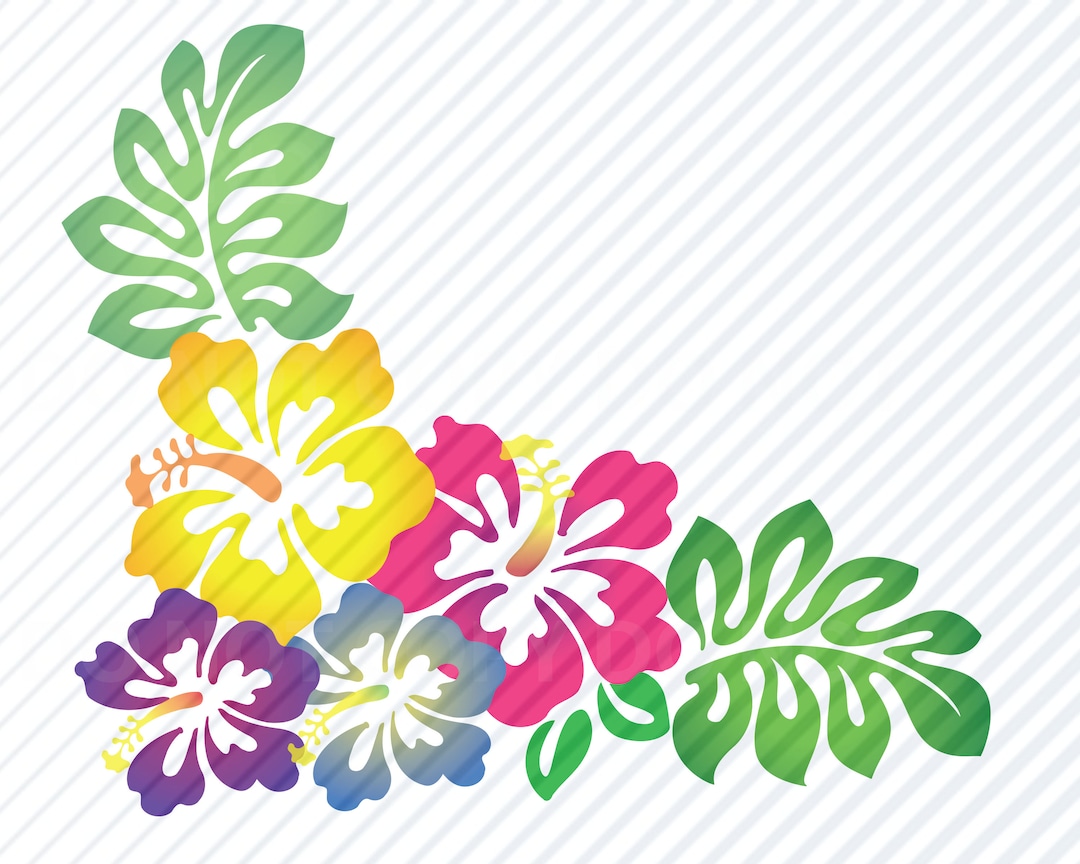 Hibiscus Flowers #3 SVG Files - Vector Images Clipart - Floral Files ...