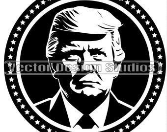 Donald Trump visage SVG, clipart politique, conception de t-shirt (téléchargement numérique)