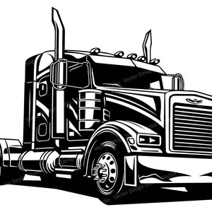 Semi Truck SVG & PNG image graphique, Semi Rig Truck vector clip art, 18 wheeler Sublimation shirt Design, Big Rig Freight Truck clipart