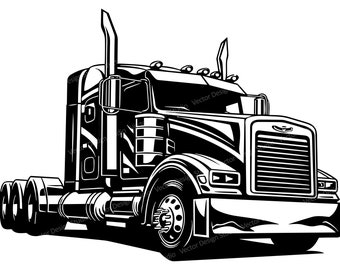 Semi Truck Svg & PNG image graphic, Semi Rig Truck vector clip art, 18 wheeler Sublimation shirt Design, Big Rig Freight Truck clipart