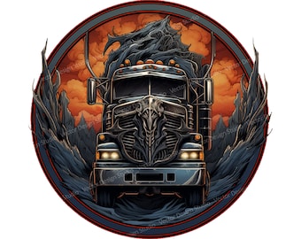 Semi Truck Sublimation PNG, 18 Wheeler Clipart (Digital Download)