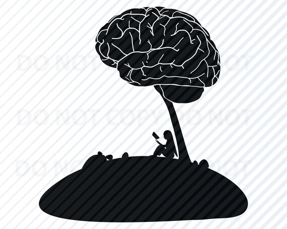 Download Brain Girl Reading Svg File For Cricut Reading Vector Images Etsy