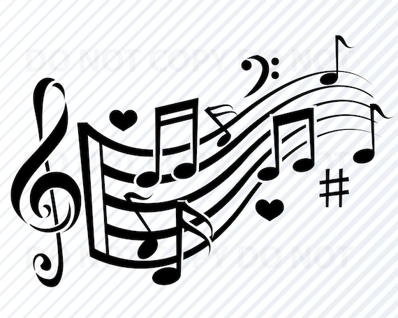 Download Music Notes Svg Files For Cricut Silhouette Clipart Treble Etsy