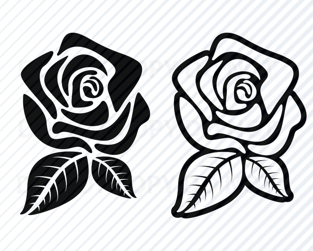 Black Rose Flowers SVG Files Flower Vector Images Clipart Floral Swag