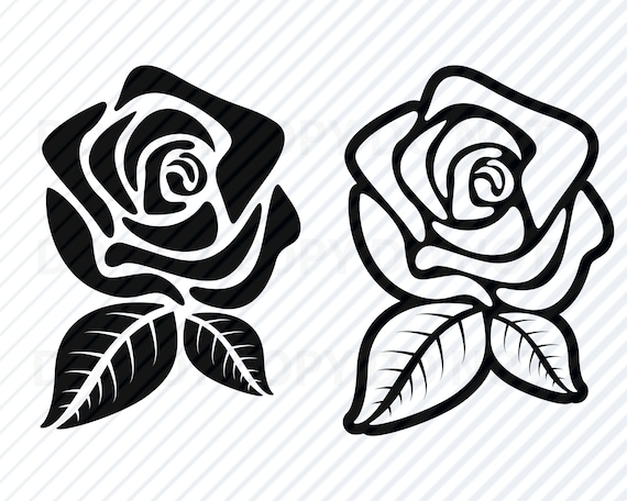 Download Black Rose Flowers Svg Files For Cricut Flower Vector Images Etsy