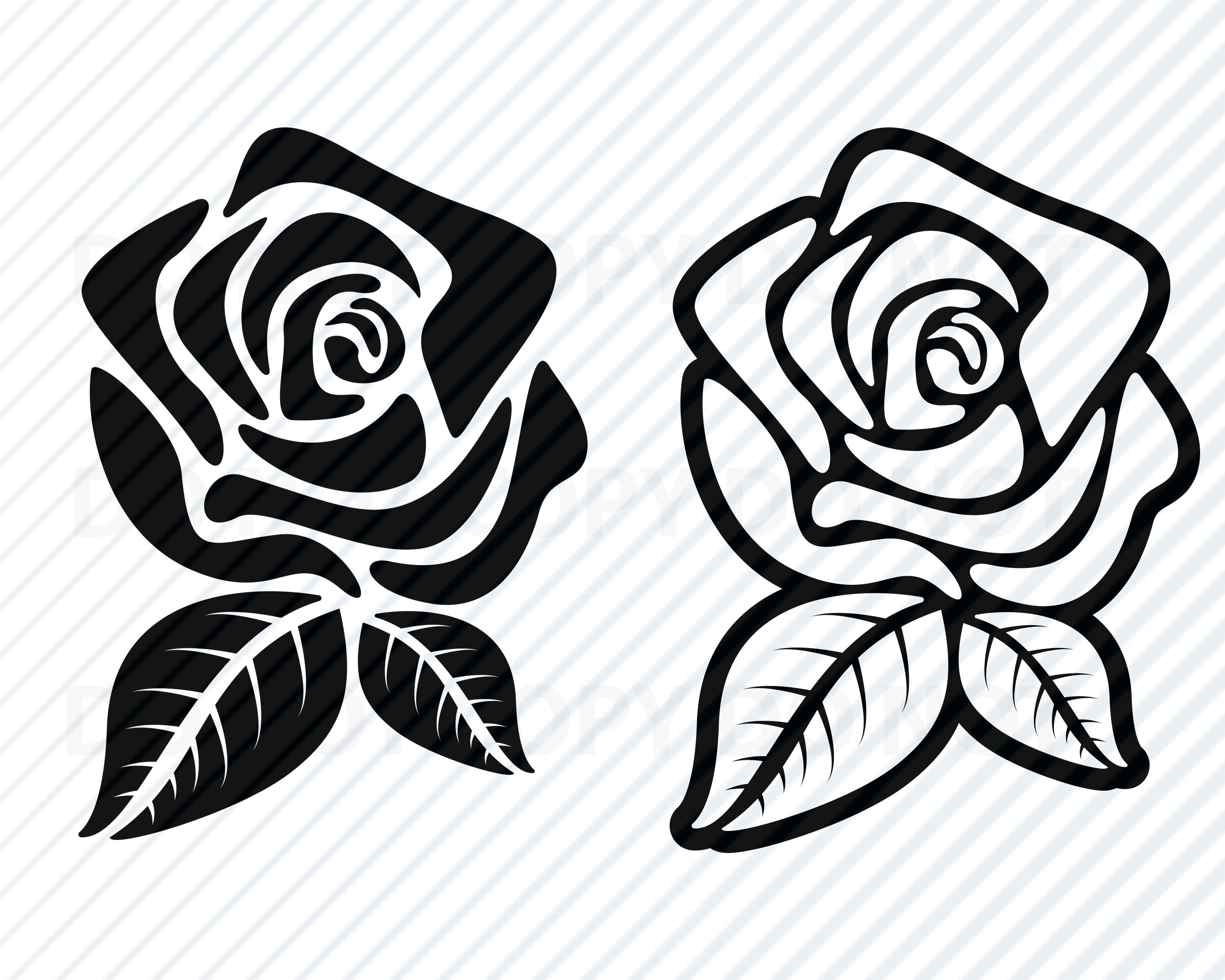 Download Black Rose Flowers SVG Files for cricut Flower Vector ...