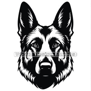 German Shepherd Head SVG File  - German shepherd Profile Vector Images Clipart Dog SVG Image for Logo