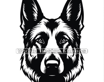 German Shepherd Head SVG File  - German shepherd Profile Vector Images Clipart Dog SVG Image for Logo