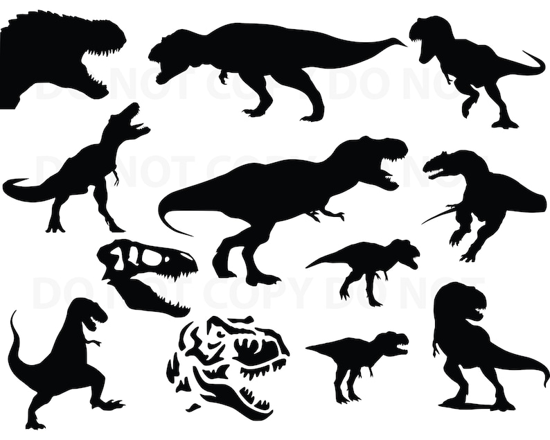 Download T Rex SVG Bundle Dinosaur Vector Images Silhouette Clip ...