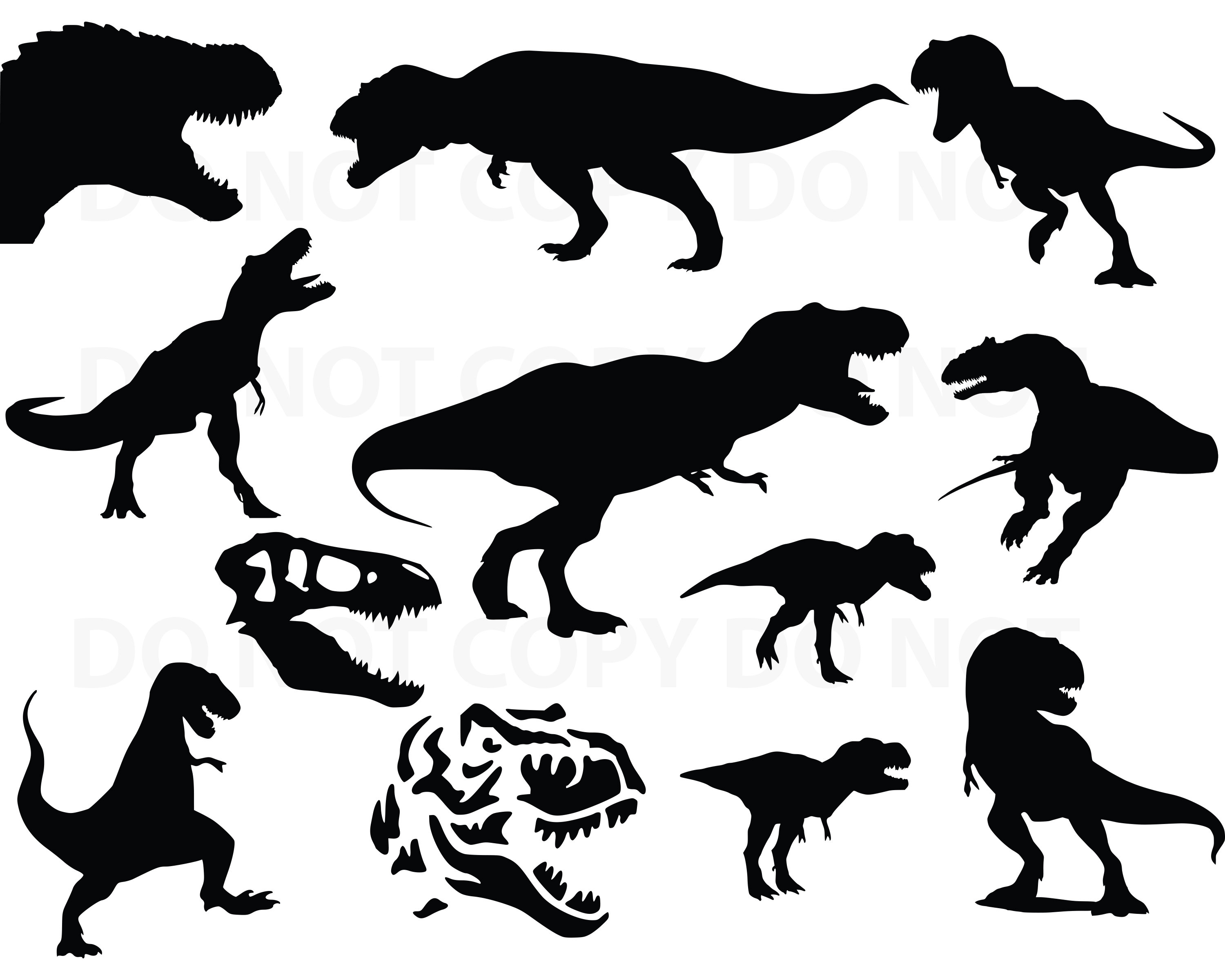 Download T Rex SVG Bundle Dinosaur Vector Images Silhouette Clip Art | Etsy