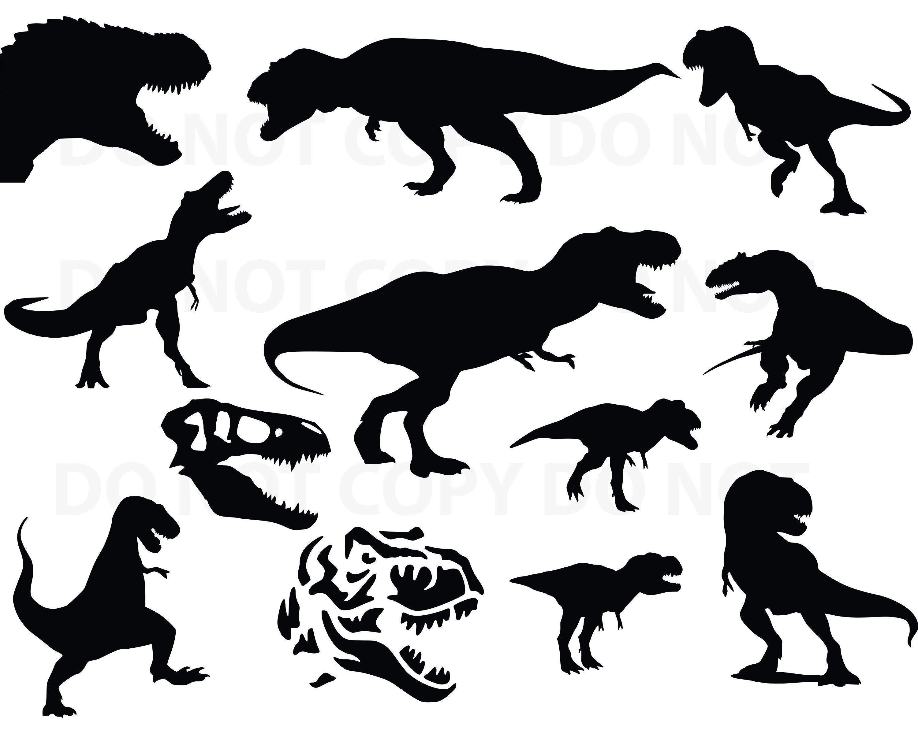 Download T Rex SVG Bundle Dinosaur Vector Images Silhouette Clip ...