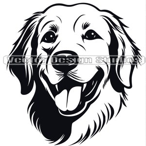 Golden Retriever Kopf SVG Datei - Golden Retriever Vektor Bilder Clipart Hund SVG Bild für Logo