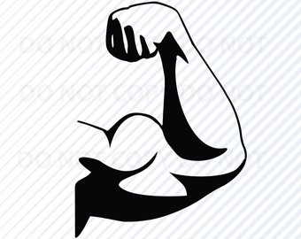 Bicep Muscle SVG – Bodybuilding Vector Clipart (svg, png, dxf, eps)