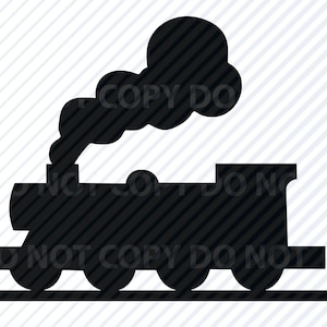 Tren #2 archivos SVG - silueta de imágenes vectoriales SVG de locomotora - imágenes prediseñadas - archivos de corte - motor de vapor- Eps, Png, Dxf -Clip Art
