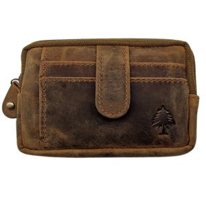 Estuche para llaves Leif con compartimento para tarjetas y bolsillo para monedas, bolso de cuero para llaves