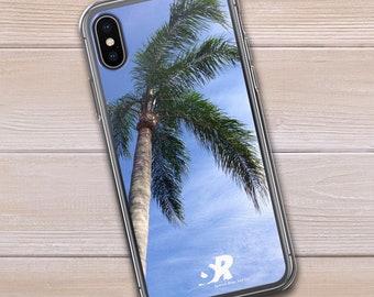 Island Palm Tree iPhone Case | Relaxing Beach Surf Lifestyle | Tropical Resort Blue Sky