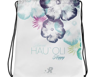 Hawaiian Hibiscus Floral Design Drawstring bag | Tropical Hibiscus Flower Pattern