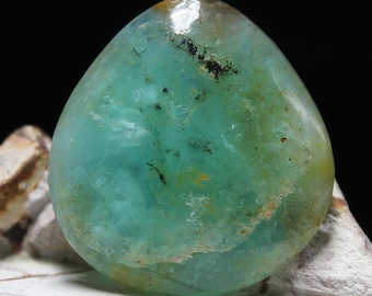 9.04 ct Peruvian Blue Opal Peru handmade cabochon High quality Andean blue opal Dendrites opal from Peru my IG Freakenfru Dmitrii Danilov