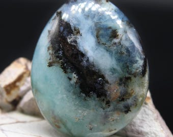 19,4 kt Peruaanse blauwe opaal handgemaakte Peruaanse cabochon Hoogwaardige Andesblauwe opaal Dendrieten opaal uit Peru palmsteen my IG Freakenfru