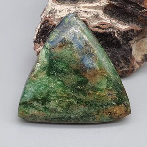 4,77  Mermaid Fuchsite with blue Kyanite cabochon Russian look my IG Freakenfru Dmitrii Danilov crystal Green Forest stone from Russia stone