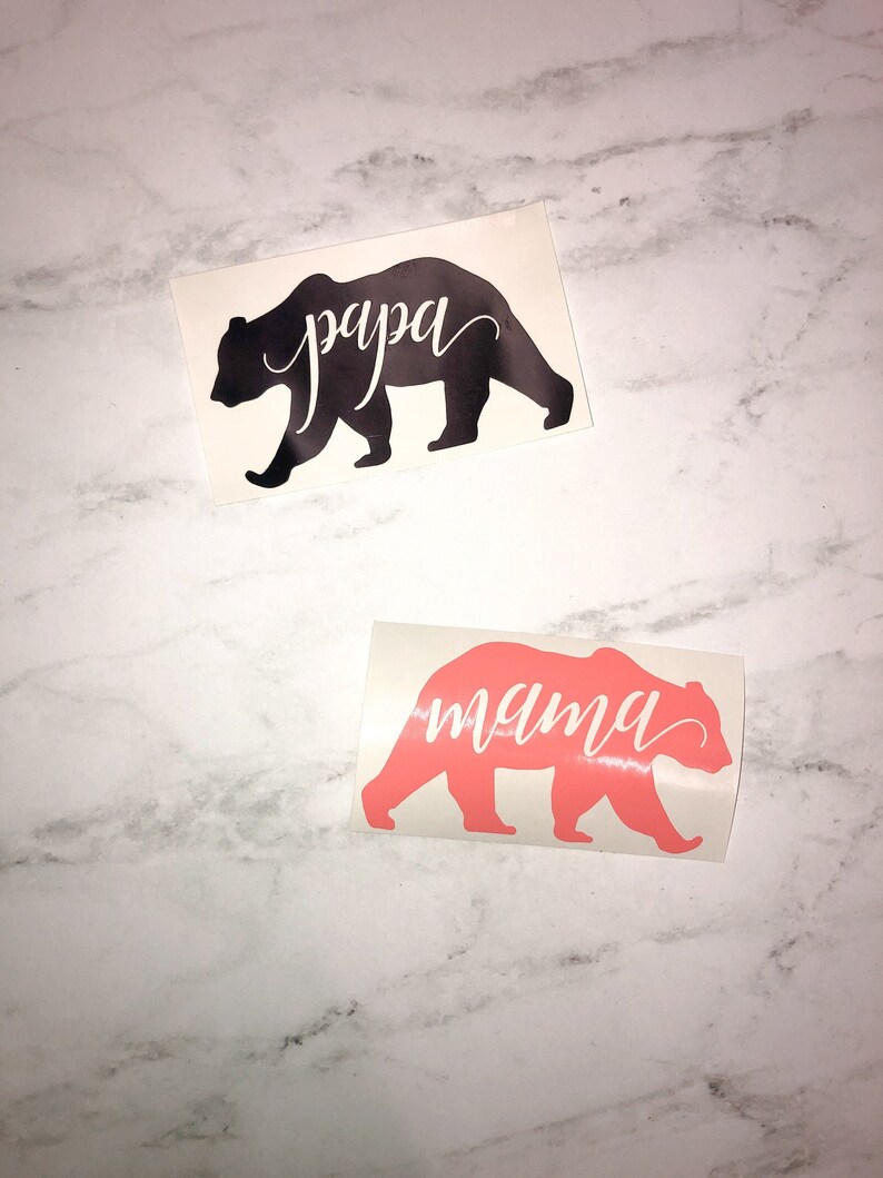 and Camouflage Available! Foil Papa Bear Vinyl Decal Mama Holographic Glitter