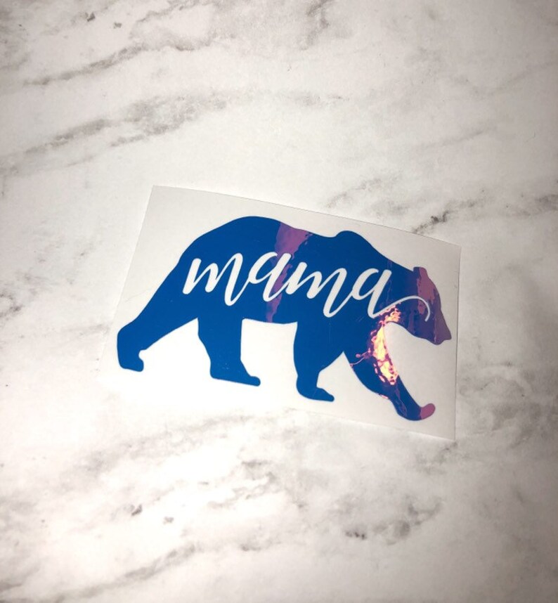and Camouflage Available! Foil Papa Bear Vinyl Decal Mama Holographic Glitter